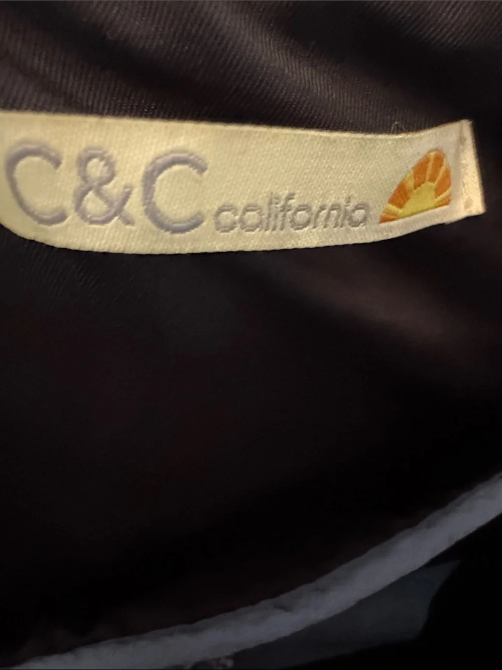 C&C California Dusty Blue Drawstring Backpack with Black Straps Travel Bag Women